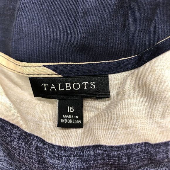 Talbots Women Short Sleeve Blouse Top Shirt Size 16 Tencel Lyocell B235 -9 - Picture 12 of 12